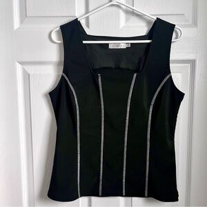 Aarkay Top Cami Tank Top Black Large Women stiching lined goth grunge whimsigoth